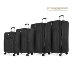Tucci Softside Luggage - Black, 4 Piece Set image