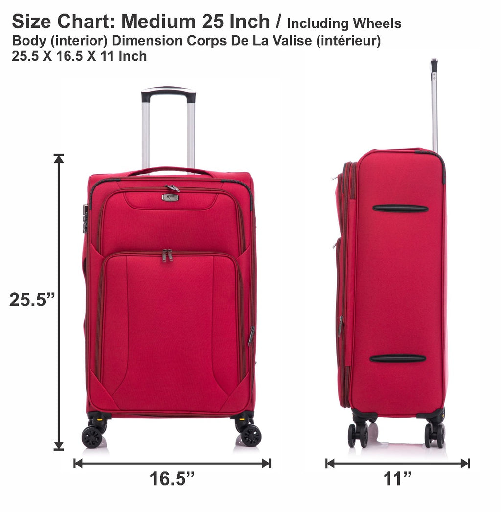 American Traveller 4 Piece Soft side Luggage Set Red image 13