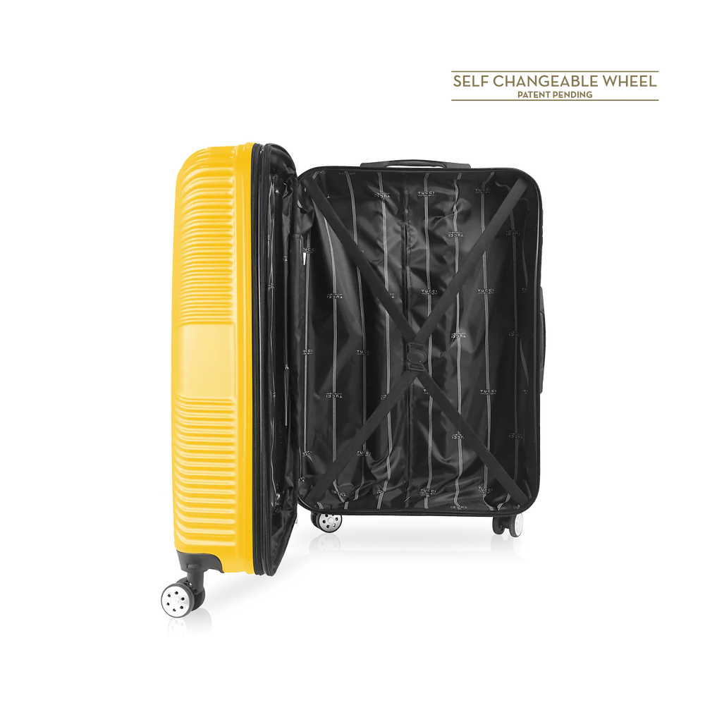 TUCCI Italy 3pcs Hard Shell Suitcase Set Yellow image 2