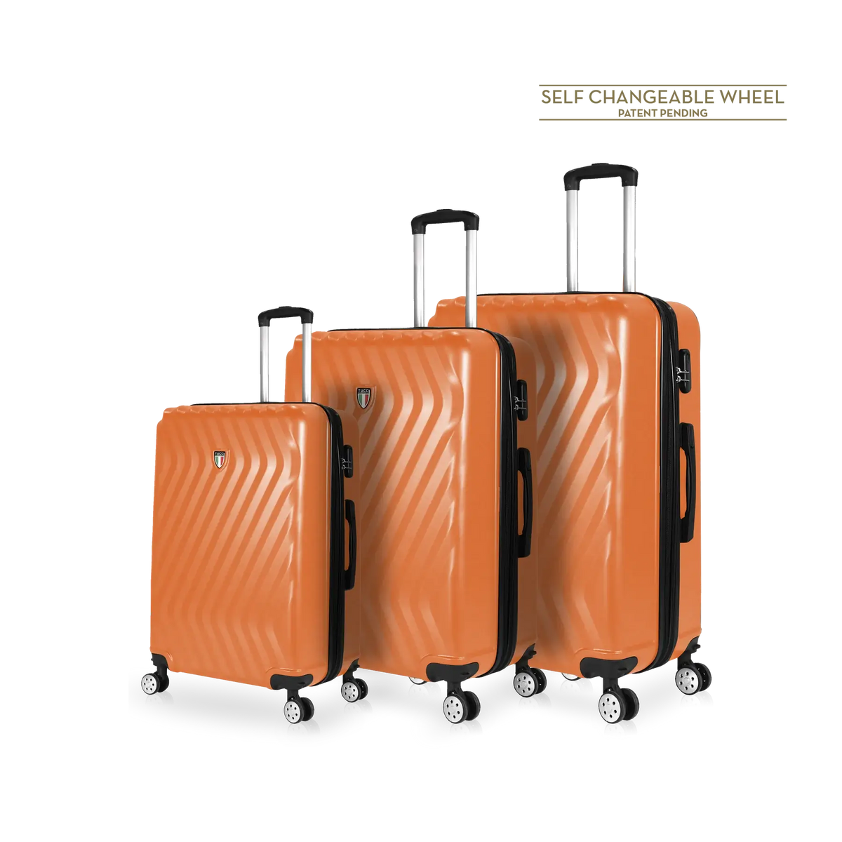 TUCCI Italy MUTEVOLE 3 Piece (20", 28", 30") Detachable Spinner Wheel Suitcase Set image 0