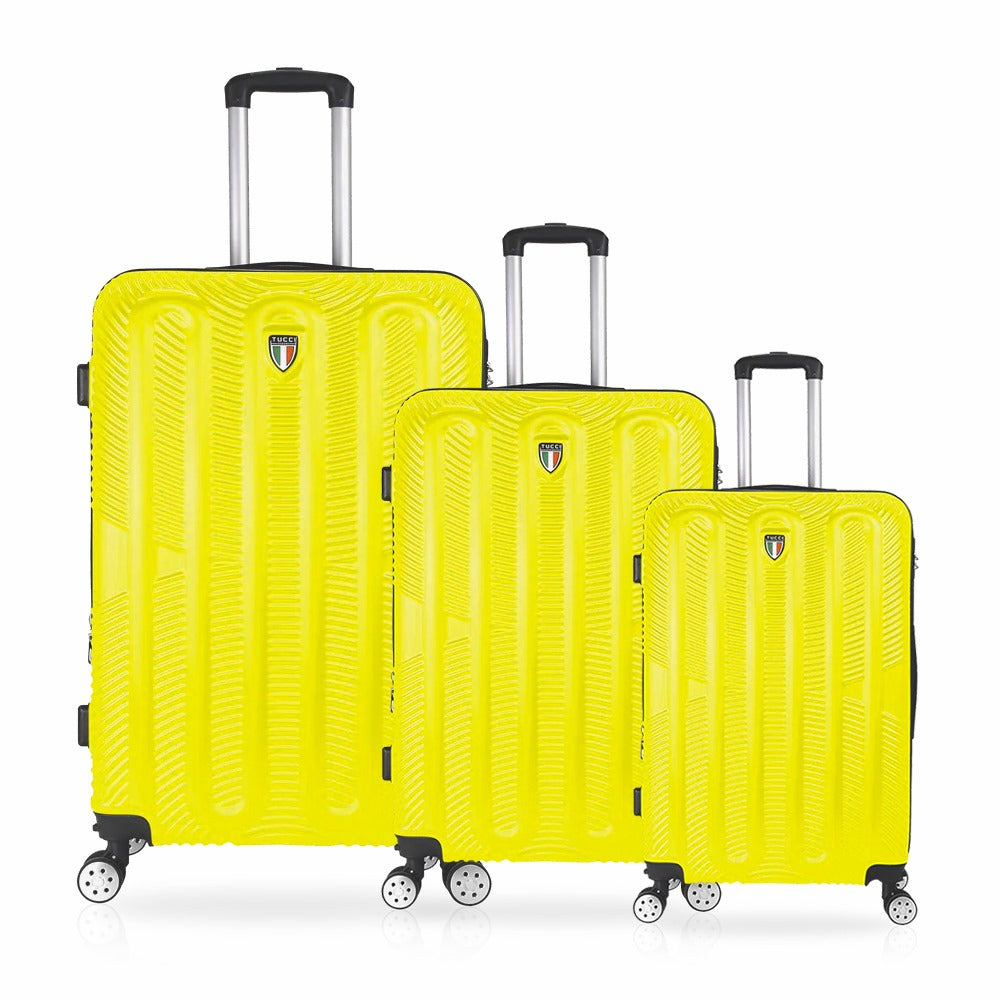 TUCCI Italy 3pcs Hard Shell Suitcase Set Yellow image 0