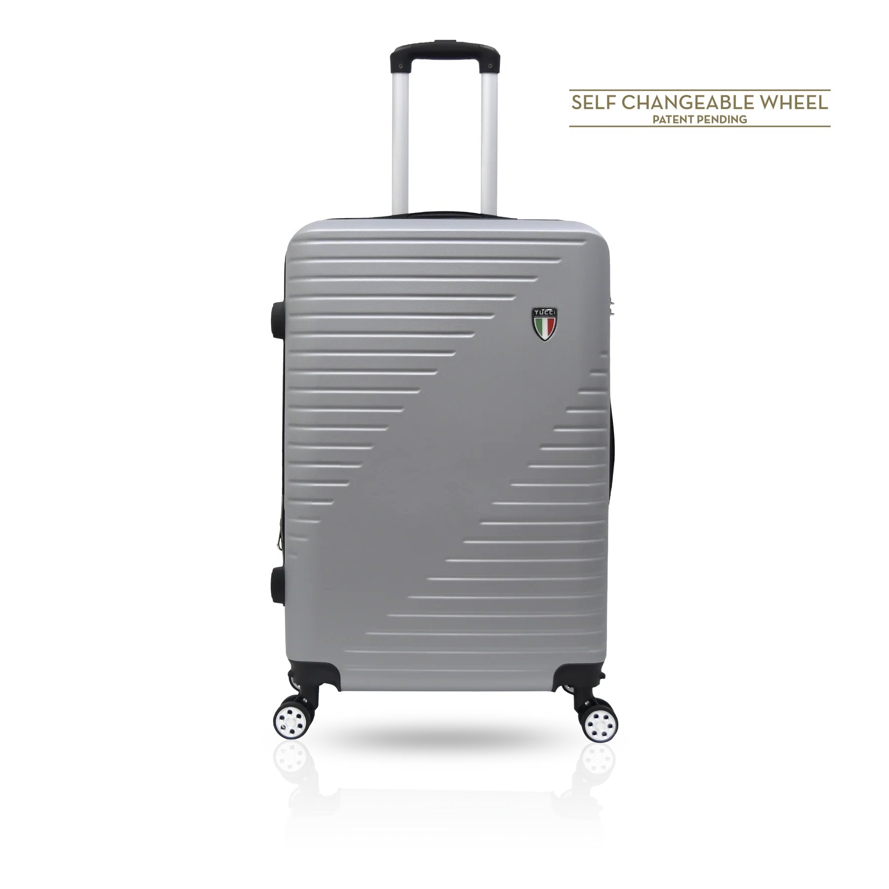 Tucci Italy Percorso (20", 28", 30", 32") Hard Shell Travel Luggage Suitcase - Silver, 20" image