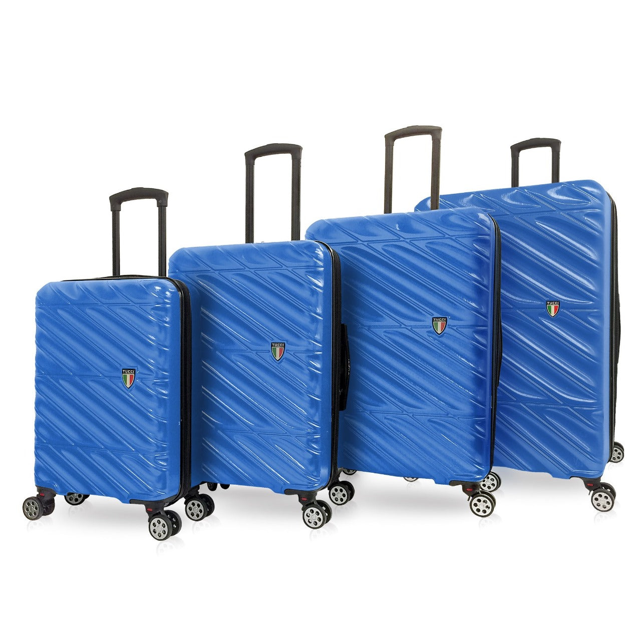 TUCCI Italy SPECIALI 4 Piece (20", 28", 30", 32") Detachable Spinner Wheel Suitcase Set BLUE image 0