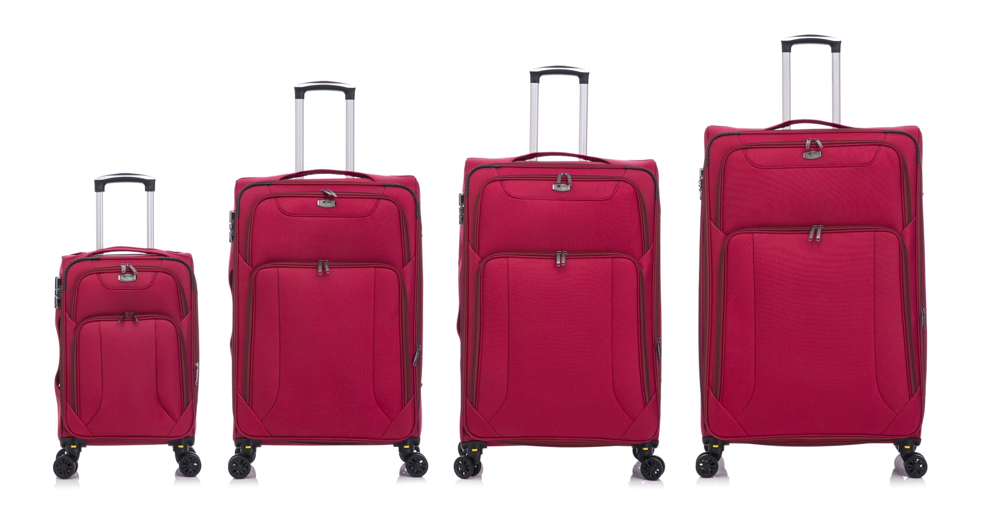 American Traveller 4 Piece Soft side Luggage Set Red image 1