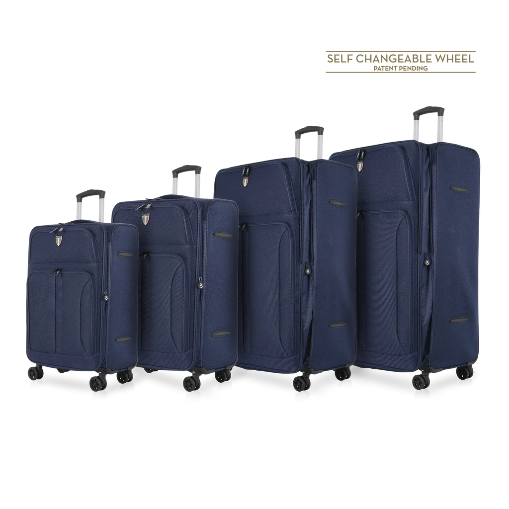 Tucci Softside Luggage - Navy Blue, 4 Piece Set image