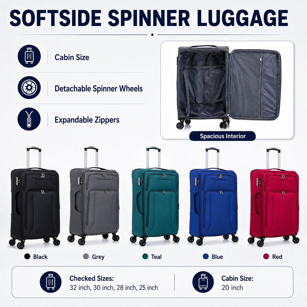 American Traveller 4 Piece Soft side Luggage Set of 4 - 20" + 28" + 30" + 32"