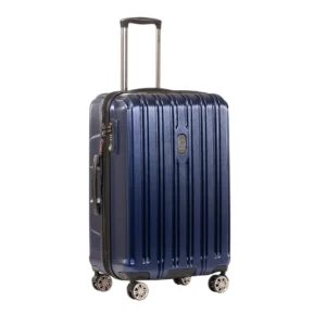 Delsey Chrometec Hardside Spinner Checked Luggage 24" Navy