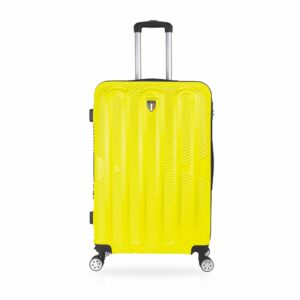 Tucci Hardtop Checked Luggage 30" Inch Large Yellow