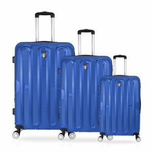 TUCCI Italy 3pcs Hard Shell Suitcase Set Blue