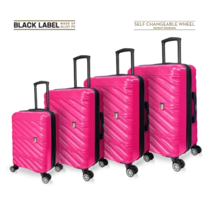TUCCI Italy SPECIALI 4 Piece (20", 28", 30", 32") Detachable Spinner Wheel Suitcase Set Fuchsia