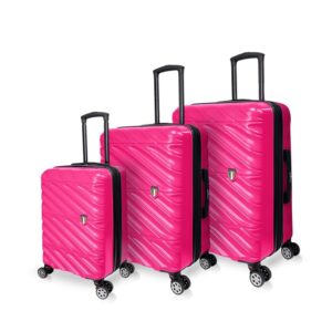 TUCCI Italy 3pcs Hard Shell Suitcase Set Fuschia