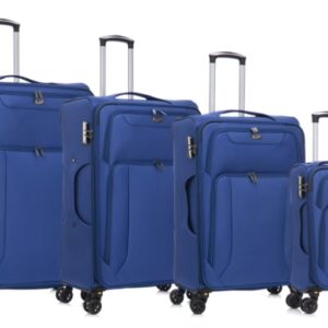 American Traveller 4 Piece Soft side Luggage Set Blue