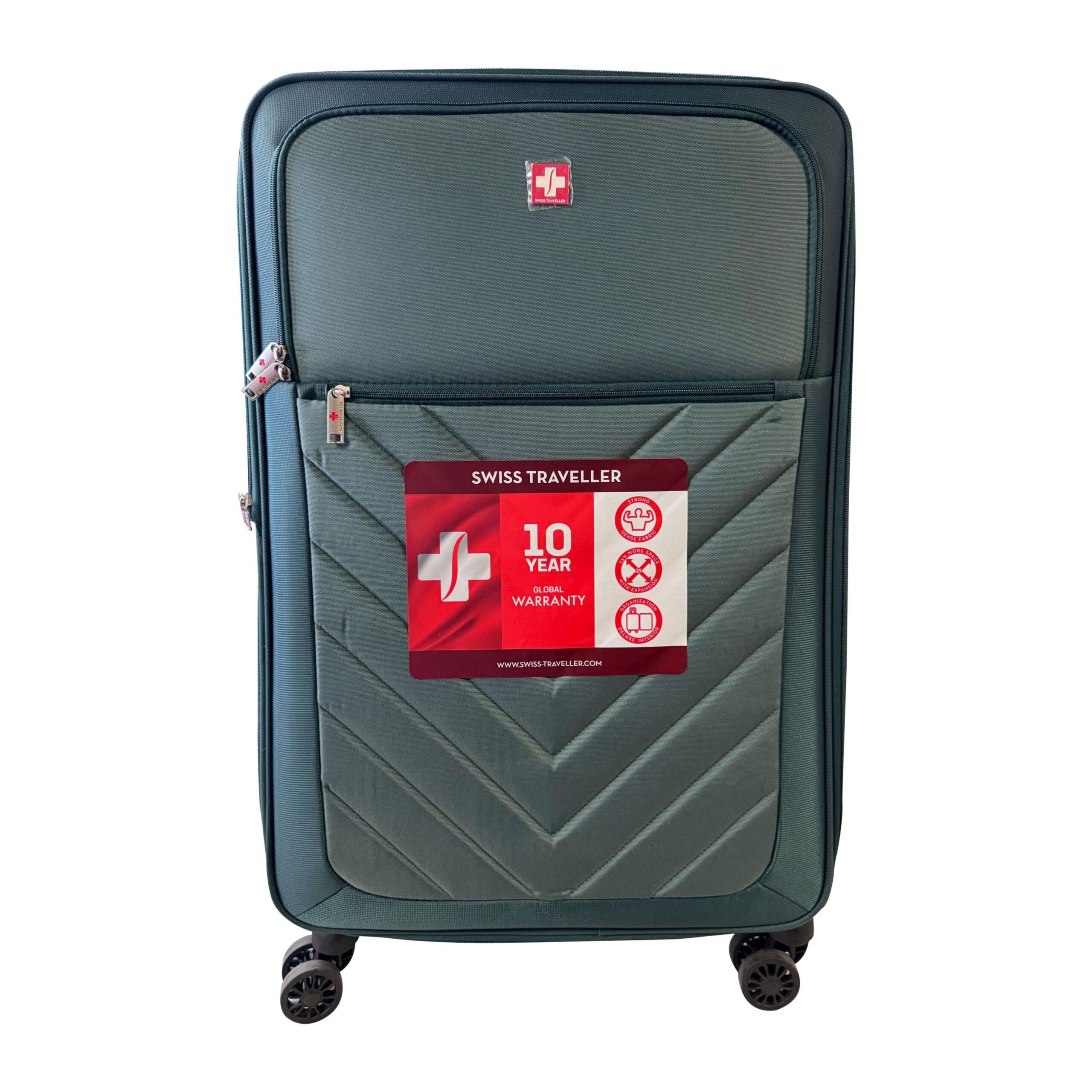 Swiss travel 3 Piece Soft side Luggage Set Mint Green - Image 6