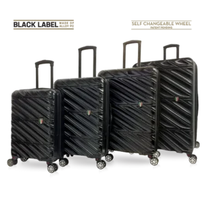 TUCCI Italy SPECIALI 4 Piece (20", 28", 30", 32") Detachable Spinner Wheel Suitcase Set BLACK