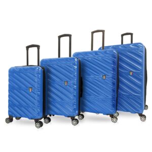 TUCCI Italy SPECIALI 4 Piece (20", 28", 30", 32") Detachable Spinner Wheel Suitcase Set BLUE